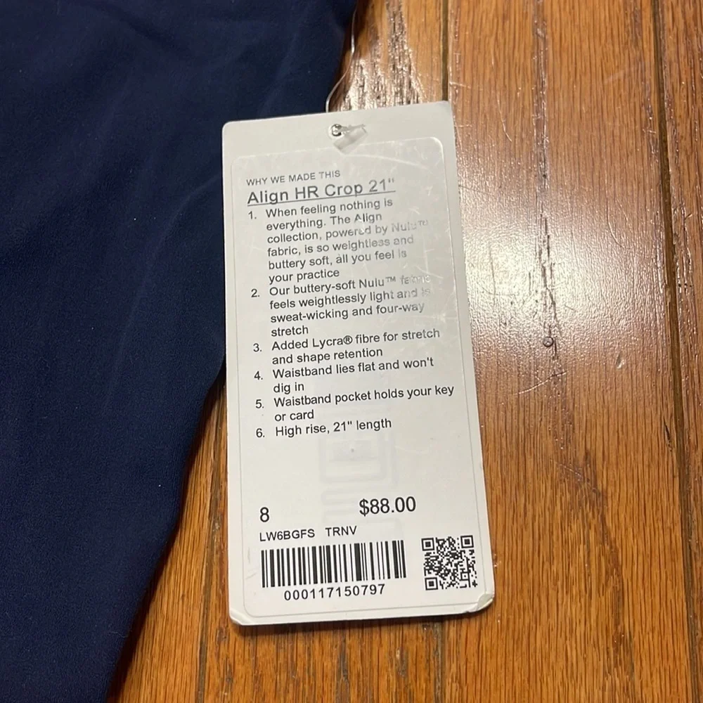 NWT lululemon Align HR crop 21”